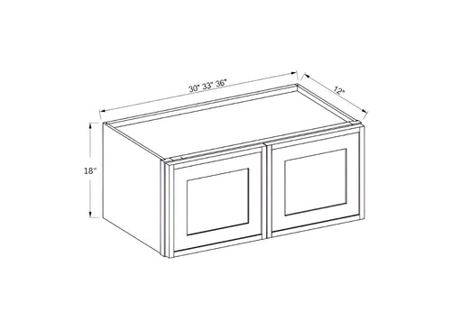 Slim Shaker White- 18" H Double Door Wall Cabinet