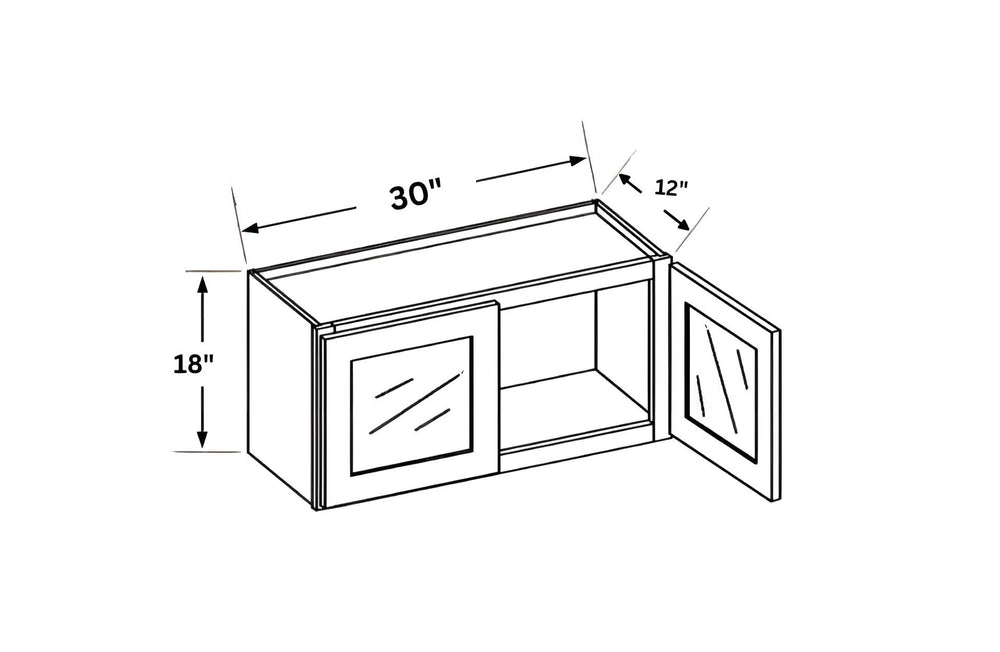 Treasure Chest 18"H Double Door Wall Cabinet with Glass Door