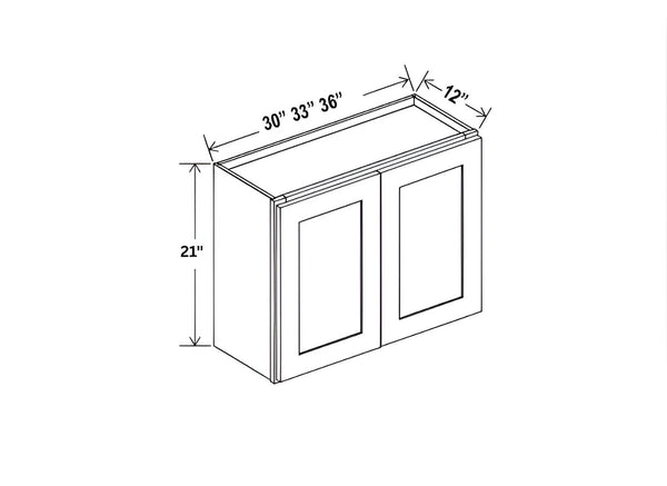 French Grey- 21" H Double Door Wall Cabinet