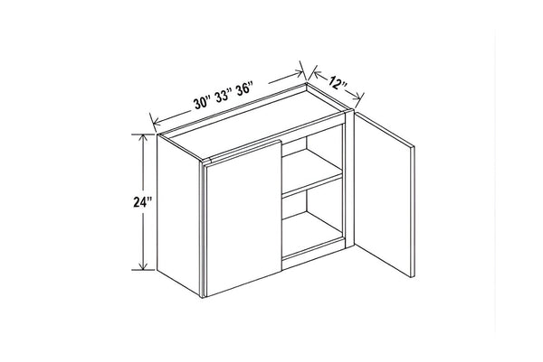 Matte Black 24" H Double Door Wall Cabinet
