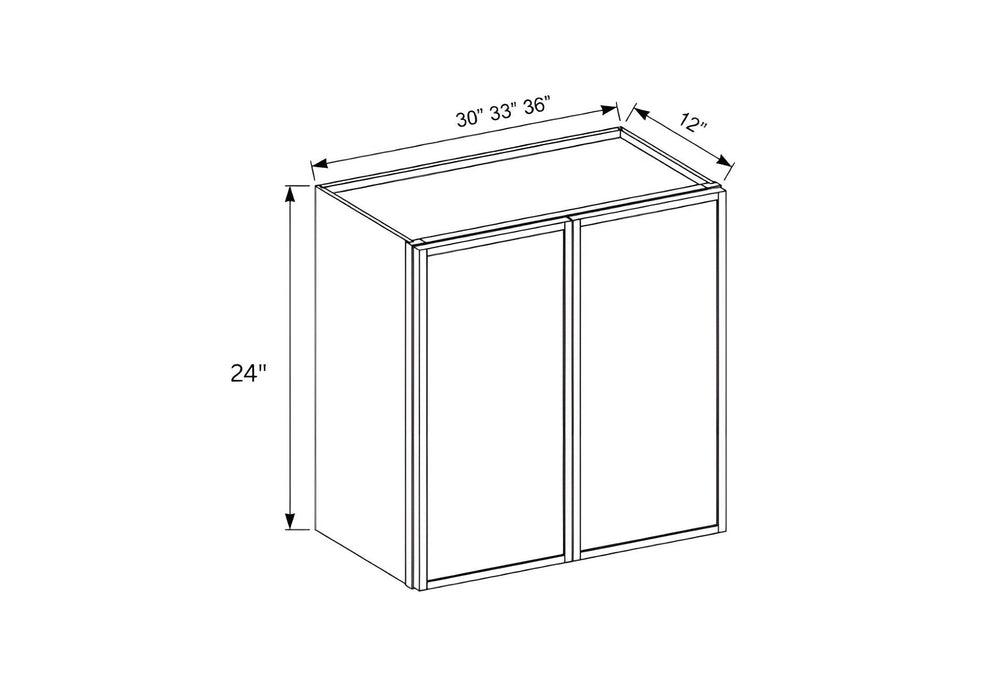 Slim Shaker Oak 24" H Double Door Wall Cabinet