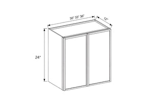 Slim Shaker Oak 24" H Double Door Wall Cabinet