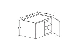 Crystal Glass 24"H Refrigerator Wall Cabinet
