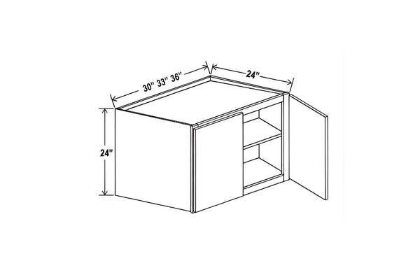 Crystal Glass 24"H Refrigerator Wall Cabinet