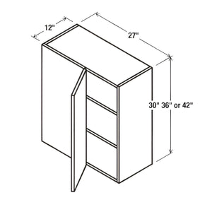 High Gloss Gray 30" H Wall Blind Cabinet