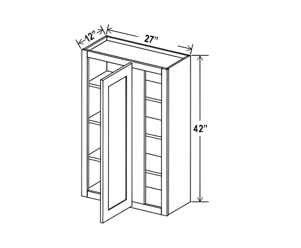 Slim Amber Oak 42″ H Wall Blind Cabinet