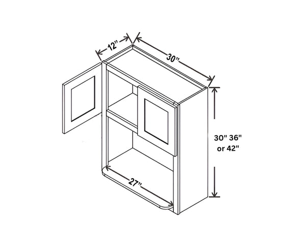 French Grey Microwave Wall Cabinet