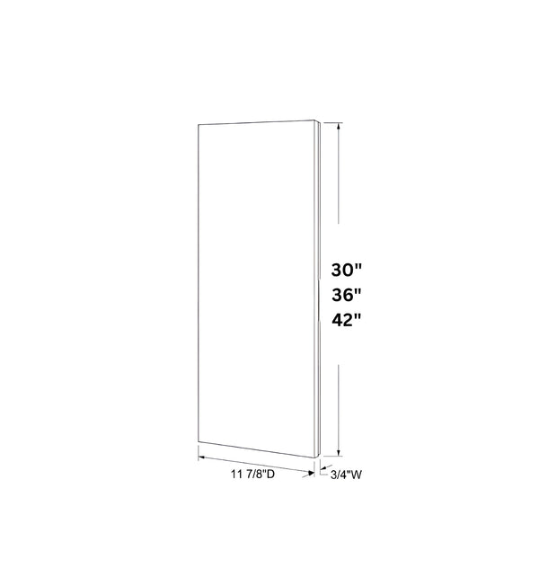 High Gloss Gray Finished Side panel for Wall cabinets (Left/Right-Side)