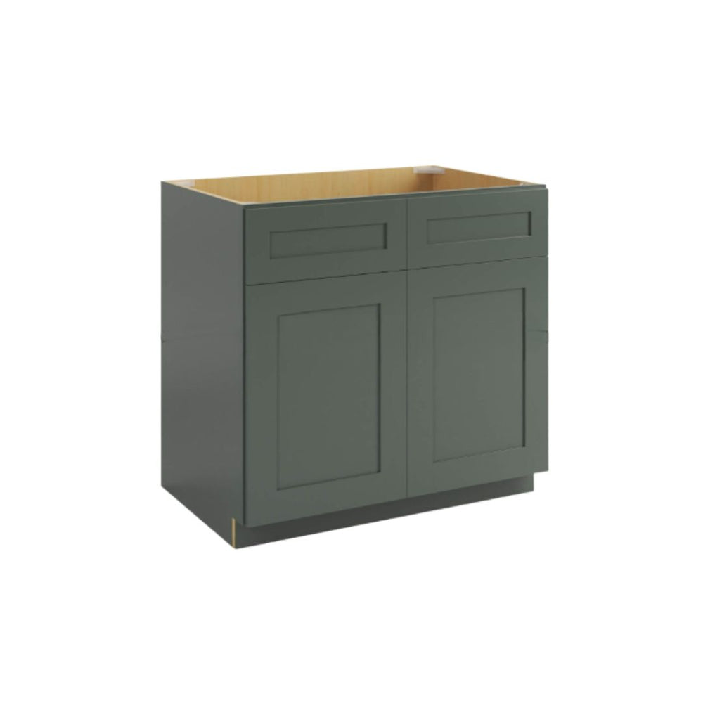 Aston Green Base Cabinet Double Doors and Drawers