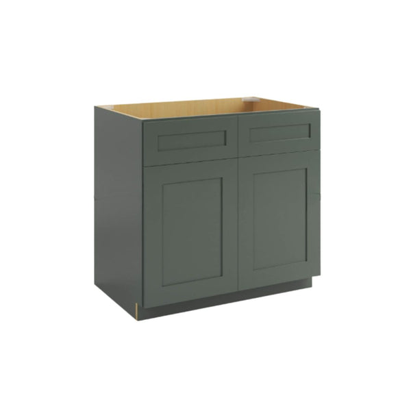 Aston Green Base Cabinet Double Doors and Drawers