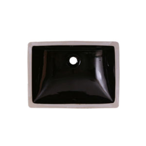 Black-Undermount Rectangular Ceramic Sink