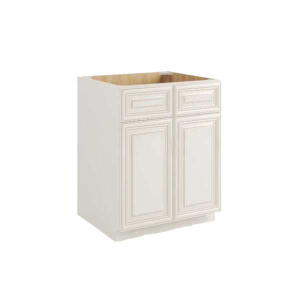 Charleston White Sink Base With Double Doors and False Drawers
