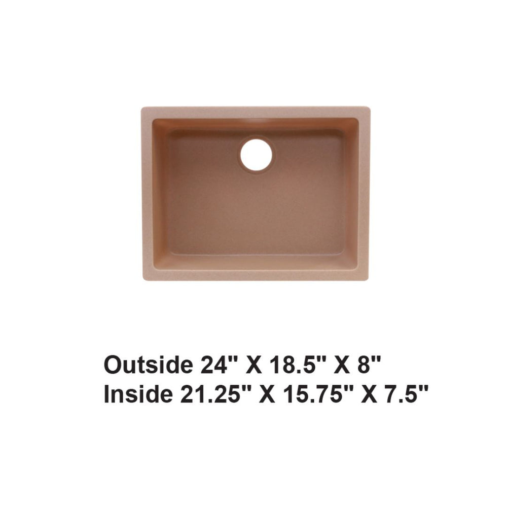 AD-GC48 Undermount Single Bowl Granite Composite Sink Bisque