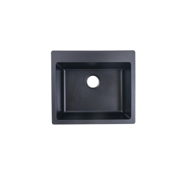 AD-GCD48 Drop-In or Undermount Single Bowl Granite Composite Sink Black
