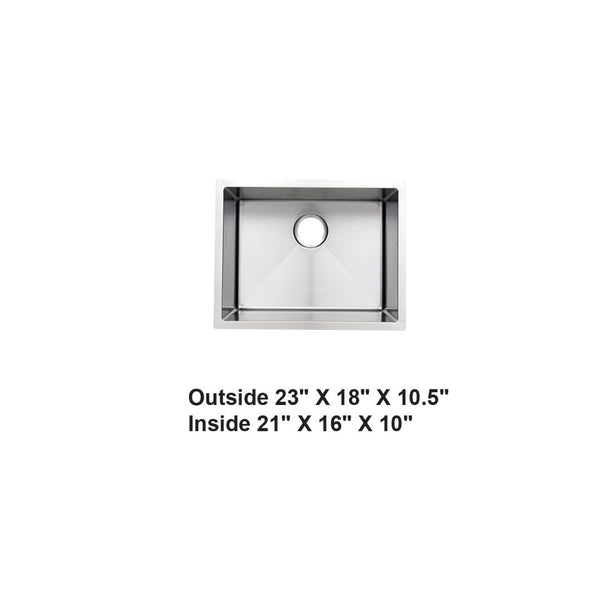 AD-H48 Handmade Undermount Single Bowl Stainless Steel Sink