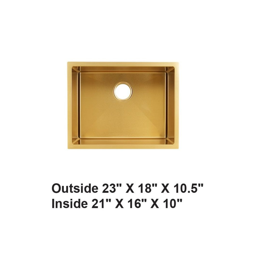 AD-H48 Gold Handmade Undermount Single Bowl Stainless Steel Sink
