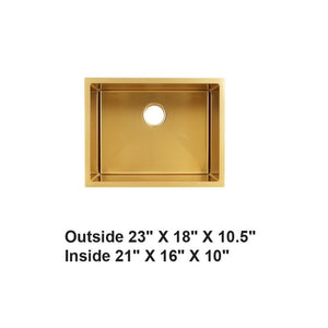 AD-H48 Gold Handmade Undermount Single Bowl Stainless Steel Sink