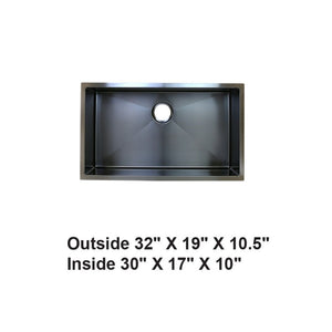 AD-H78 Black Handmade Undermount Single Bowl Stainless Steel Sink