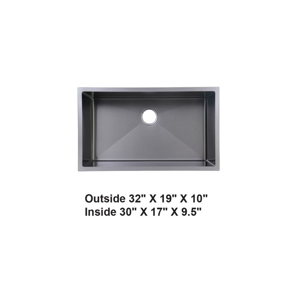 Grey-Handmade Undermount Stainless Steel Sink