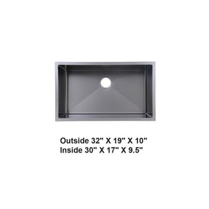 Grey-Handmade Undermount Stainless Steel Sink