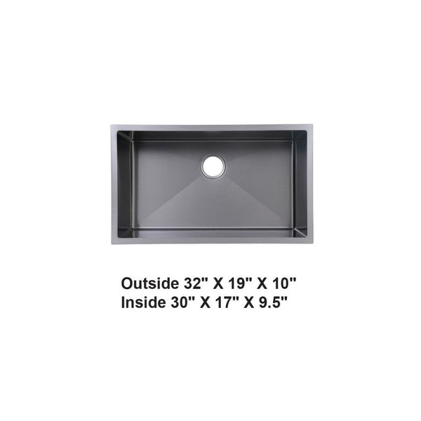 Grey-Handmade Undermount Stainless Steel Sink