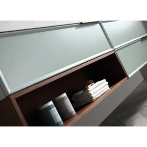TOCADOR DE BAÑO MARFA DE 60” VERDE ALOE/NOGAL