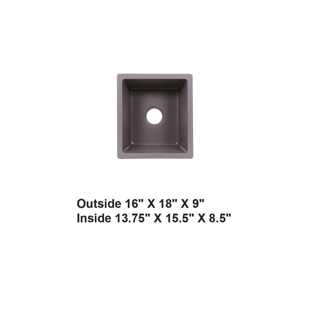 AD-GC28 Undermount Single Bowl Granite Composite Sink Gray