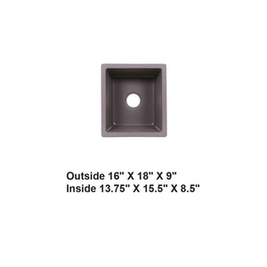 AD-GC28 Undermount Single Bowl Granite Composite Sink Gray