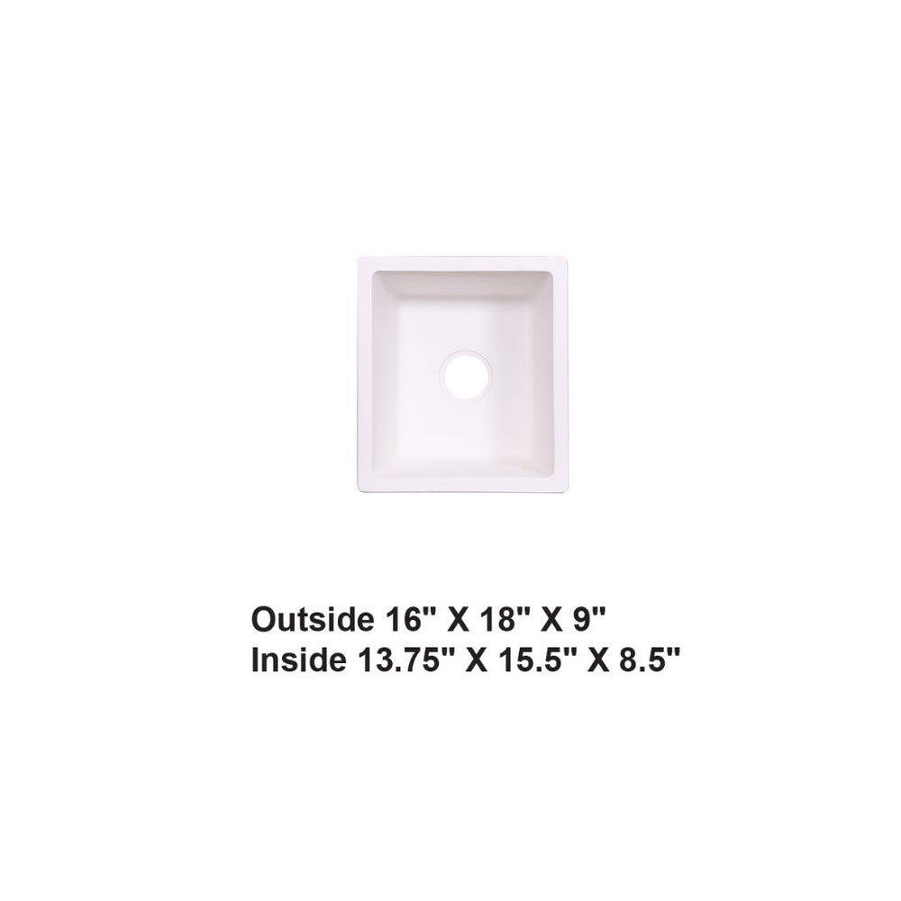 AD-GC28 Undermount Single Bowl Granite Composite Sink White