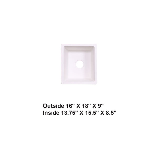 AD-GC28 Undermount Single Bowl Granite Composite Sink White