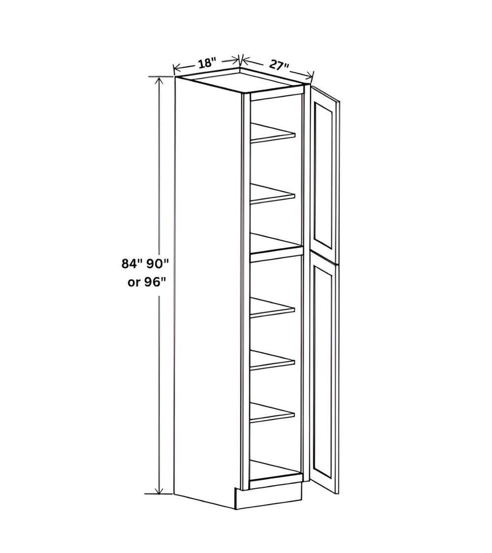 Sydney White 18"W Two Single Door Utility Pantry Cabinet