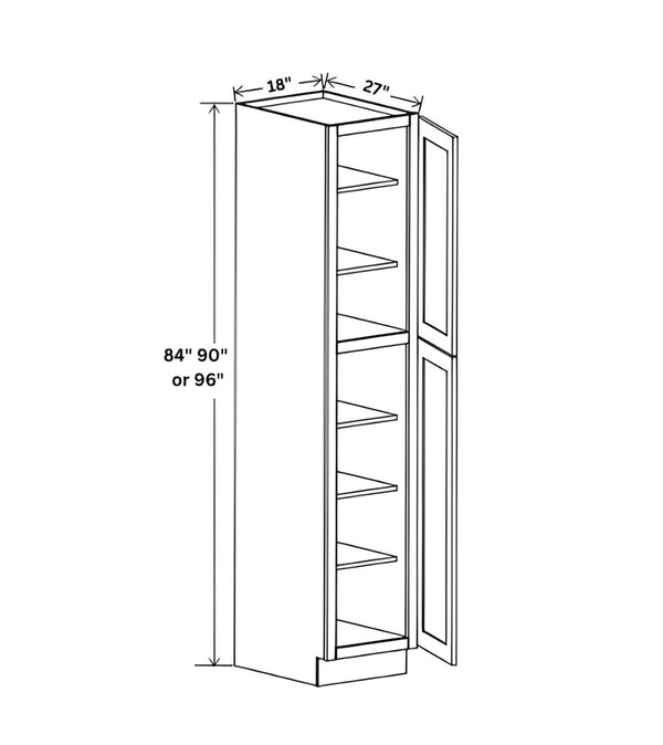 Sydney White 18"W Two Single Door Utility Pantry Cabinet