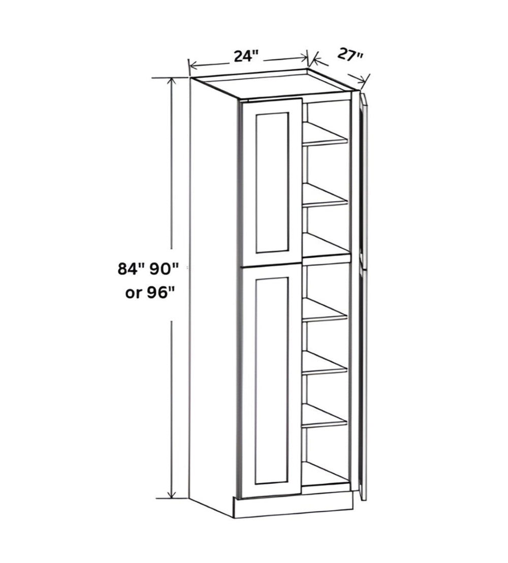 Sydney White 24" W Two Double Door Utility Pantry Cabinet