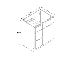Slim Aston Green 33"W Vanity Sink Base