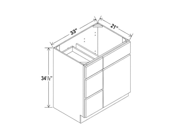 Slim Aston Green 33"W Vanity Sink Base