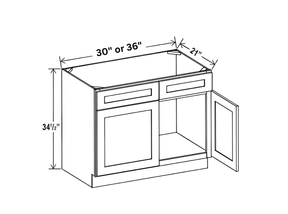 Aspen White Double Vanity Sink Base Cabinet