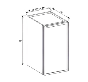 Slim Dove White- 36"H Wall Cabinet Single Door