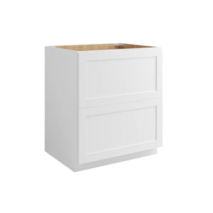 White Shaker Two Drawer Base
