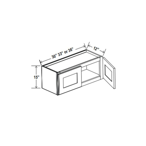 Luna Gray- 15"H Double Door Wall Cabinet